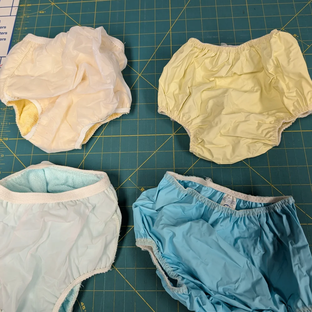 Vintage Kids Waterproof Diaper Cover Lot of 2 - Blue, Yellow, Size S and Size 2